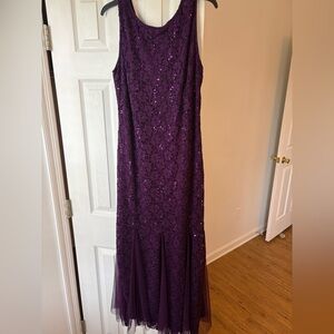 Chic Plum Sequin Maxi FormalDress